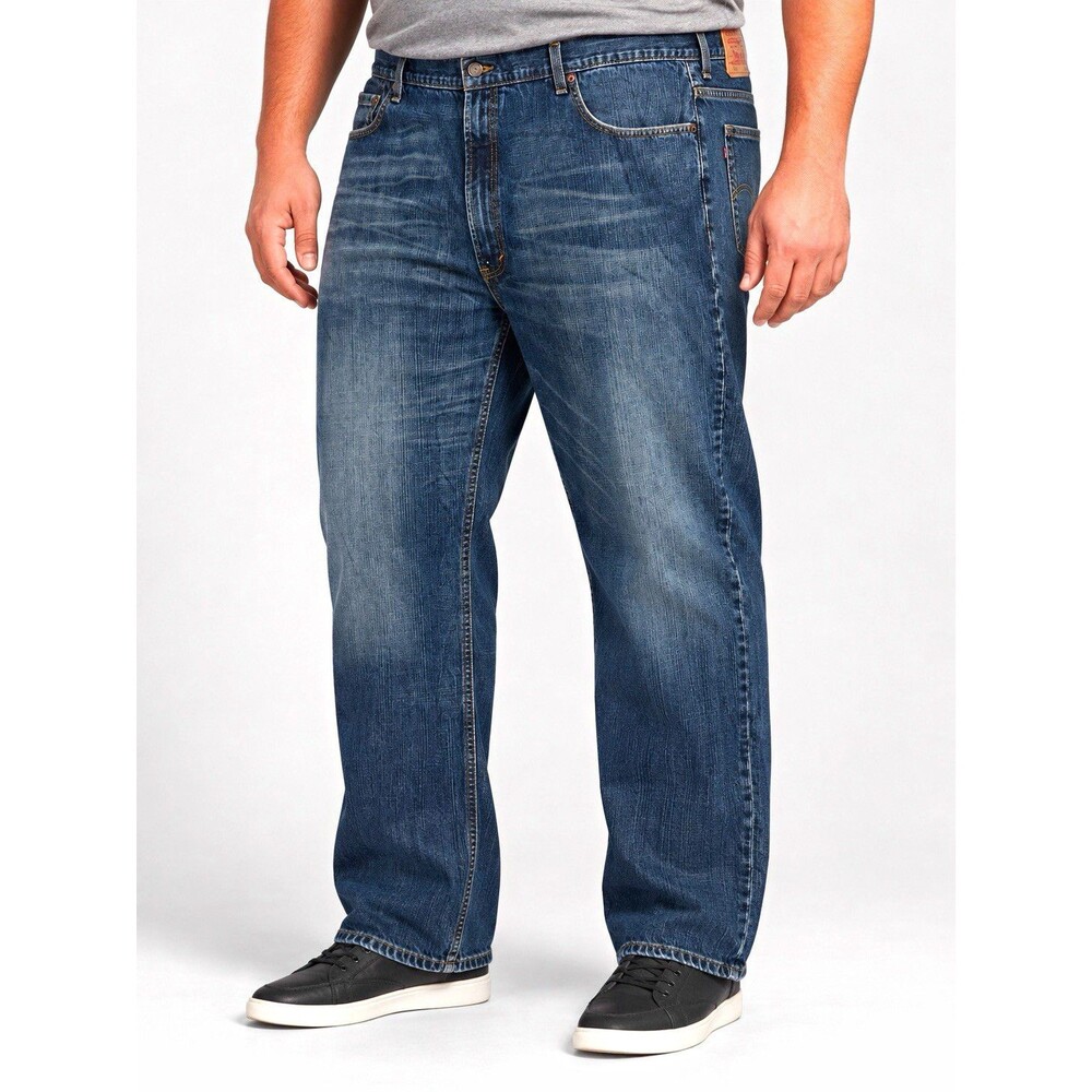 Levi's Men's Relaxed Fit Mid Rise Straight Leg Medium Wash Denim Jeans 46